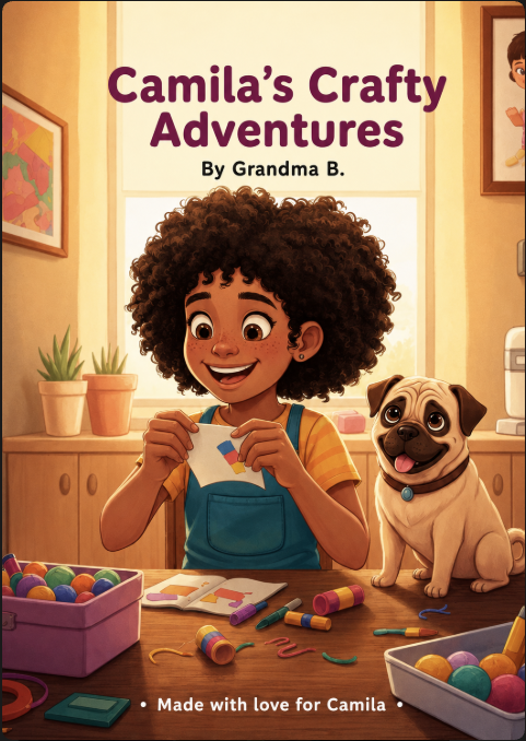Camila’s Crafty Adventures personalized children’s book cover